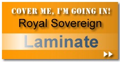 Royal Sovereign advert: cover me I'm going in. Royal Sovereign - laminate